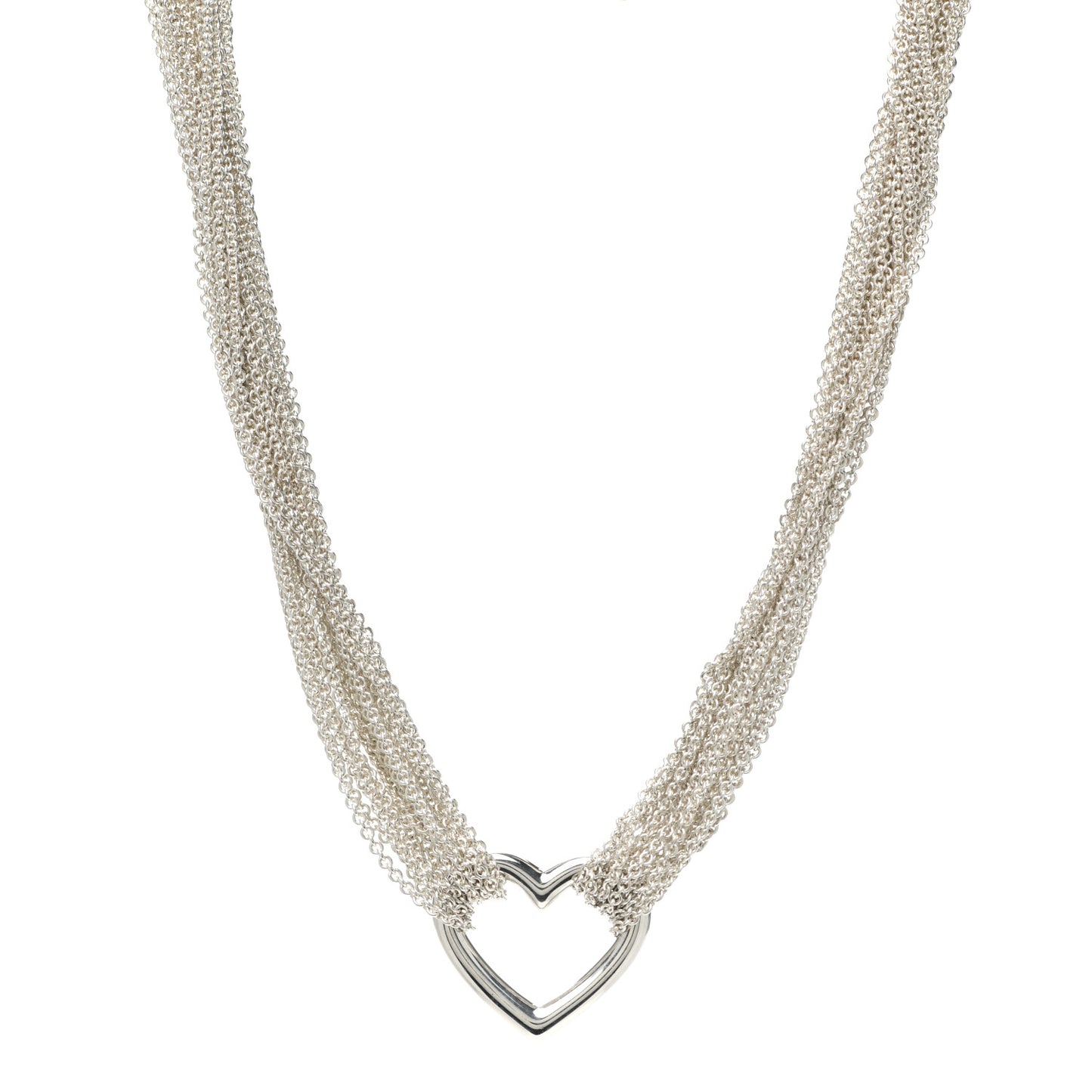 Sterling Silver Heart Multi Chain Toggle Necklace