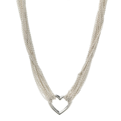 Tiffany Sterling Silver Heart Multi Chain Toggle Necklace 1 of 4