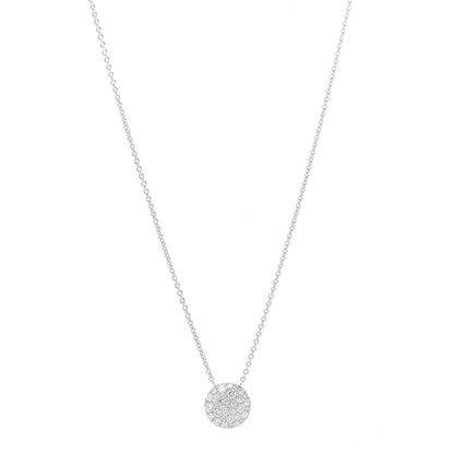 Tiffany 18K White Gold Diamond Metro Round Pendant Necklace 1 of 7