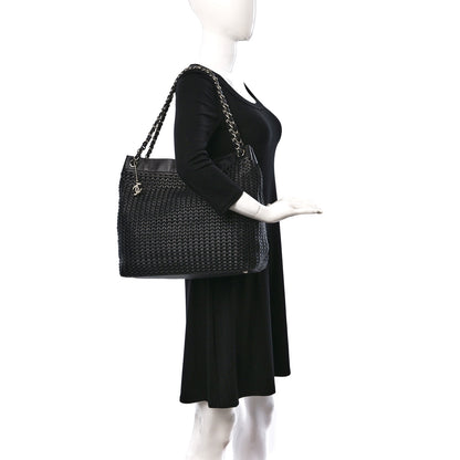 Chanel Calfskin Braided CC Tote Black 2 of 9