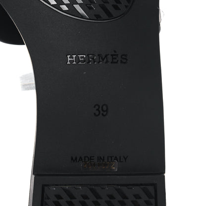Hermes Rubber Aloha Sandals 39 Black 6 of 8