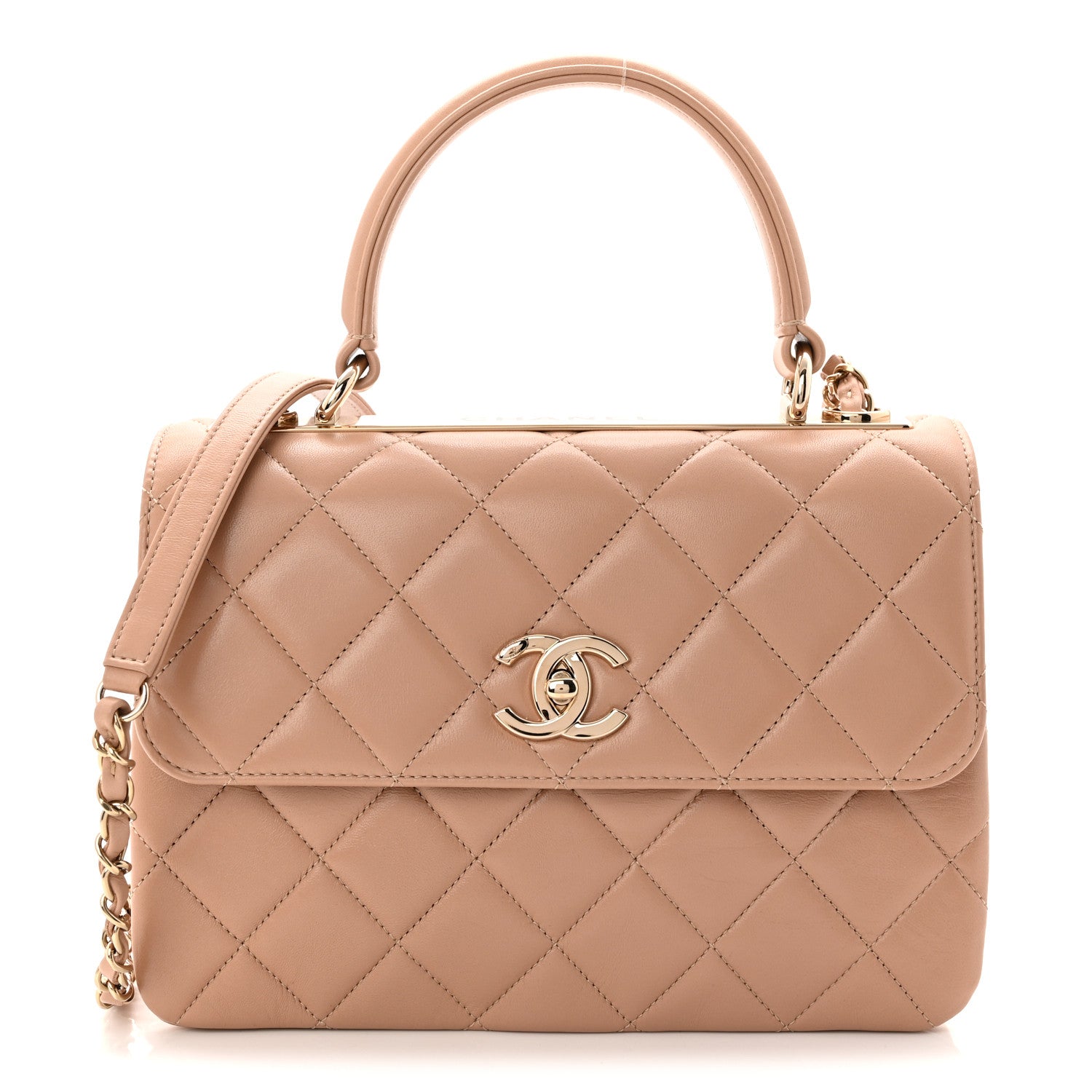 Chanel Lambskin Quilted Small Trendy CC Dual Handle Flap Bag Beige 1 of 11
