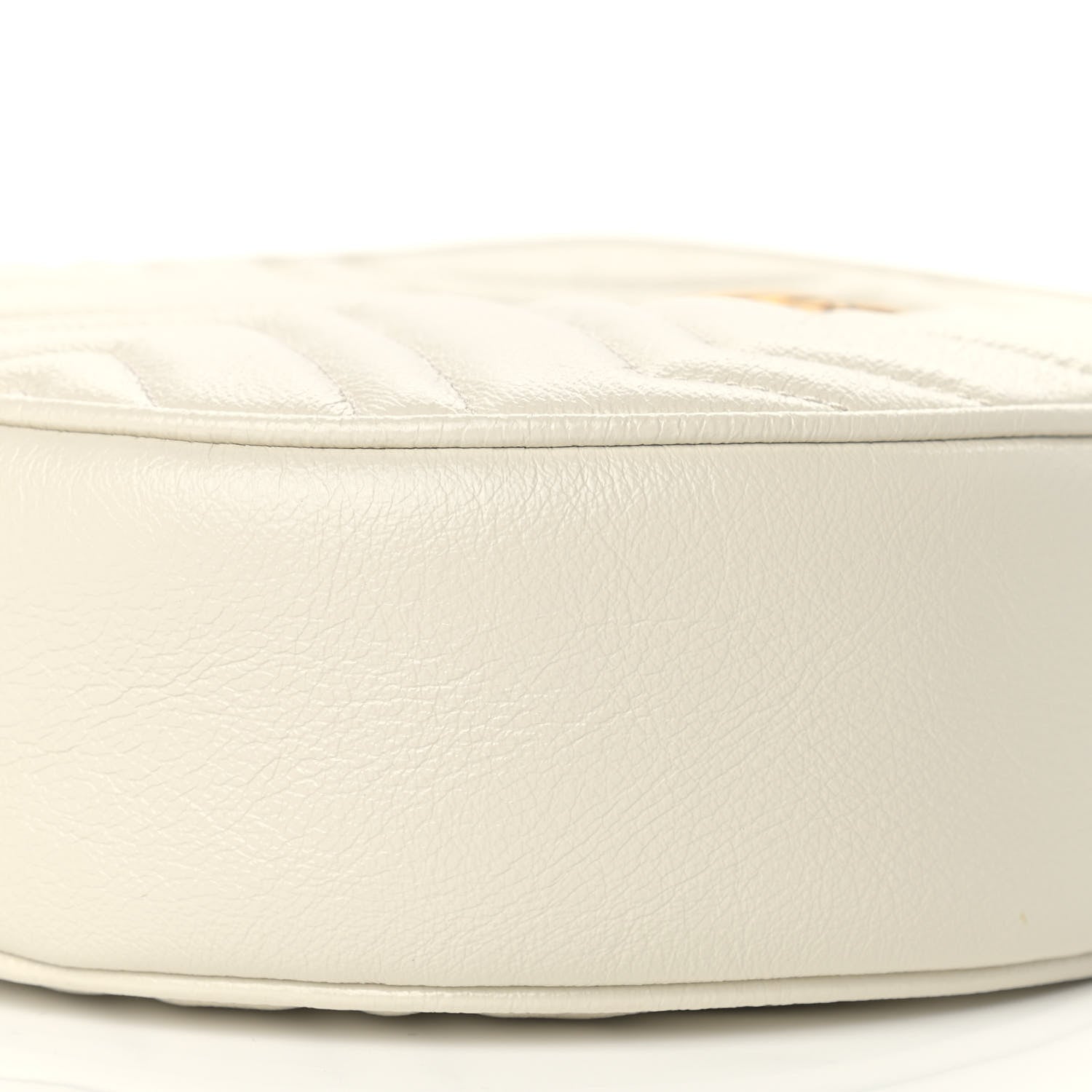 Gucci Calfskin Matelasse Mini GG Marmont Round Shoulder Bag White 9 of 9