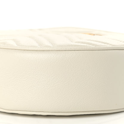 Gucci Calfskin Matelasse Mini GG Marmont Round Shoulder Bag White 9 of 9