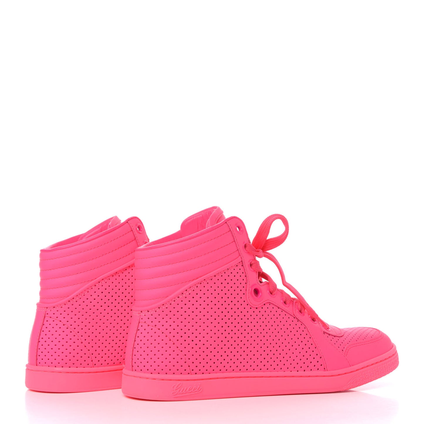 Calfskin Coda High Top Sneakers 36.5 Neon Pink