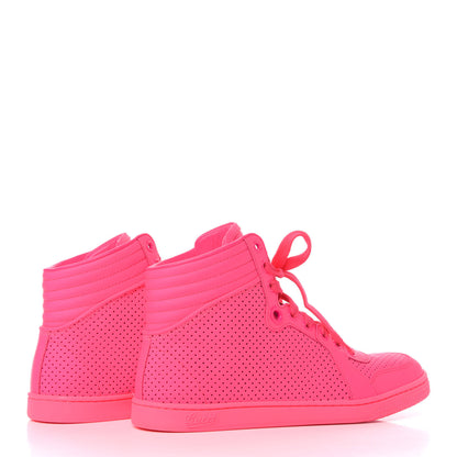 Gucci Calfskin Coda High Top Sneakers 36.5 Neon Pink 4 of 8