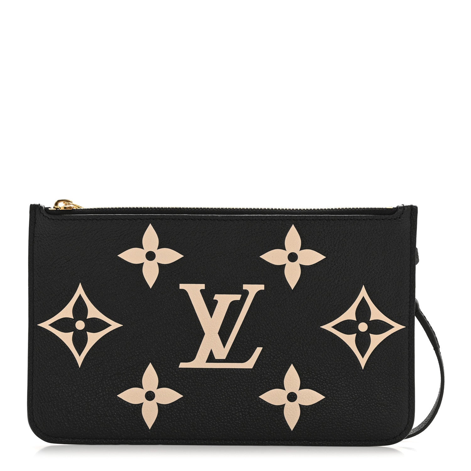 Louis Vuitton Empreinte Monogram Giant Neverfull MM Pochette Black Beige 1 of 7