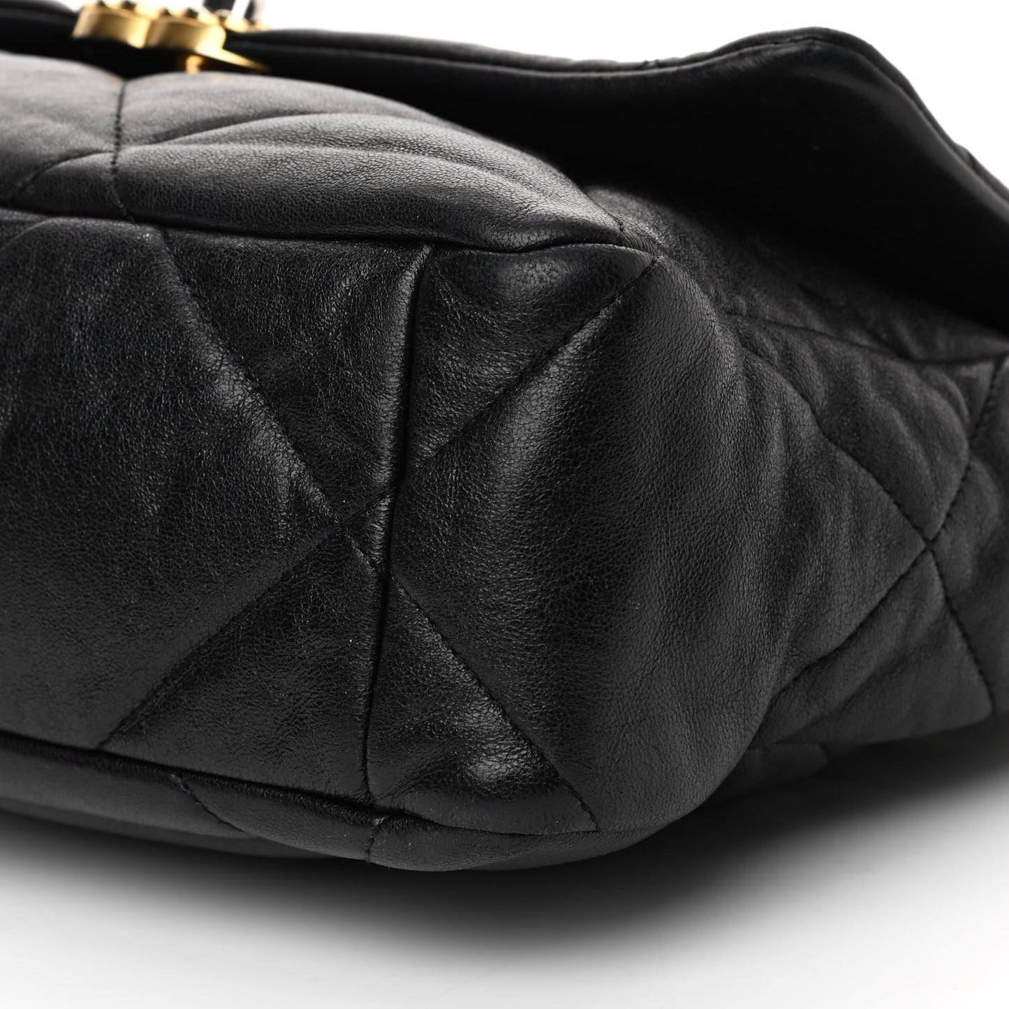 Goatskin Quilted Large Chanel 19 Flap Black