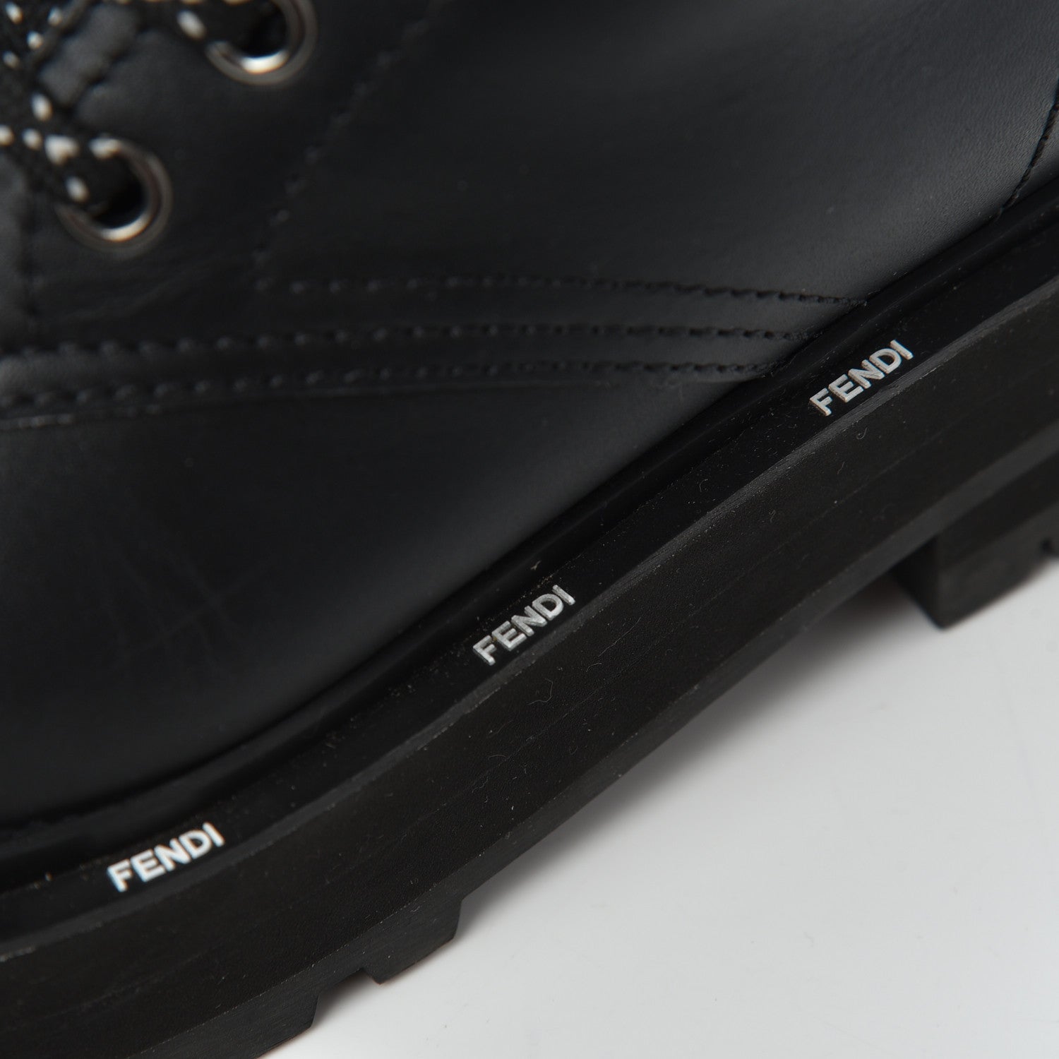 Fendi Calfskin FFreedom Platform Biker Boots 35 Black 6 of 18
