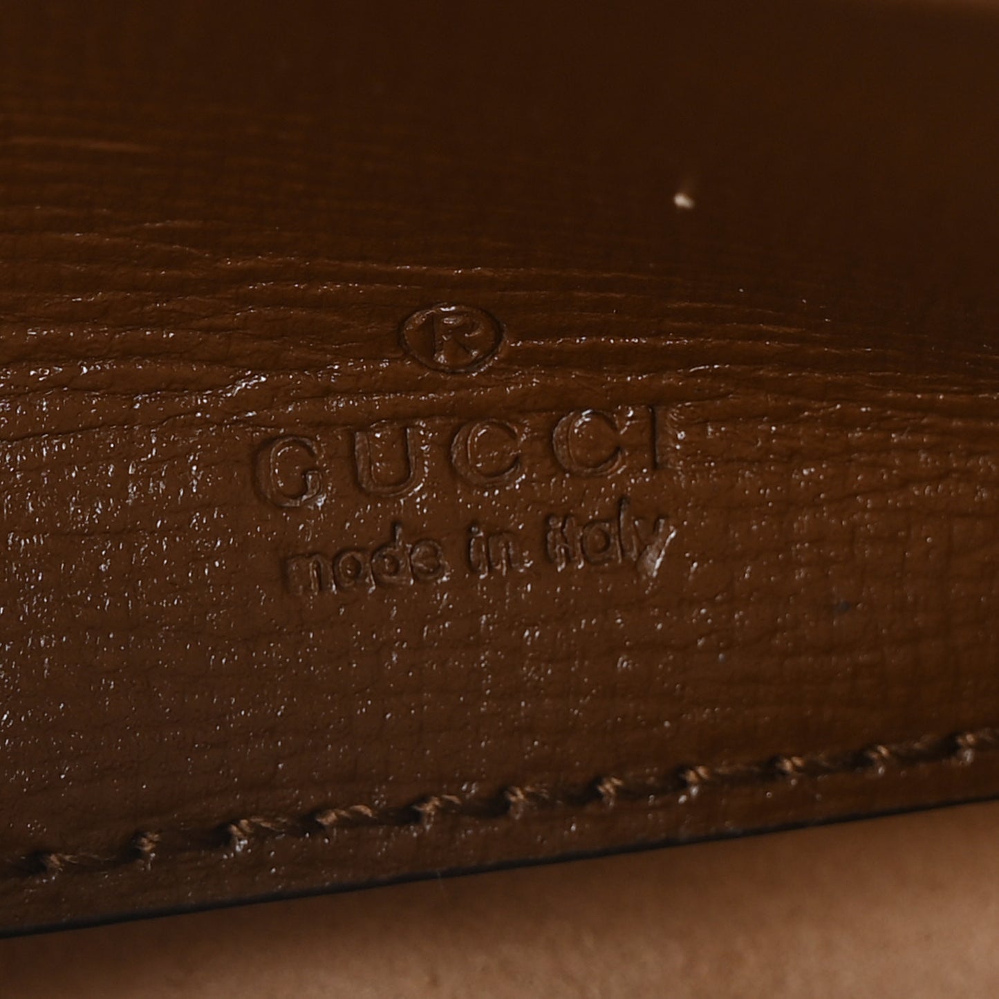 GG Supreme Monogram Azalea Calfskin Web Horsebit 1955 Wallet On Strap Beige Ebony Brown Sugar