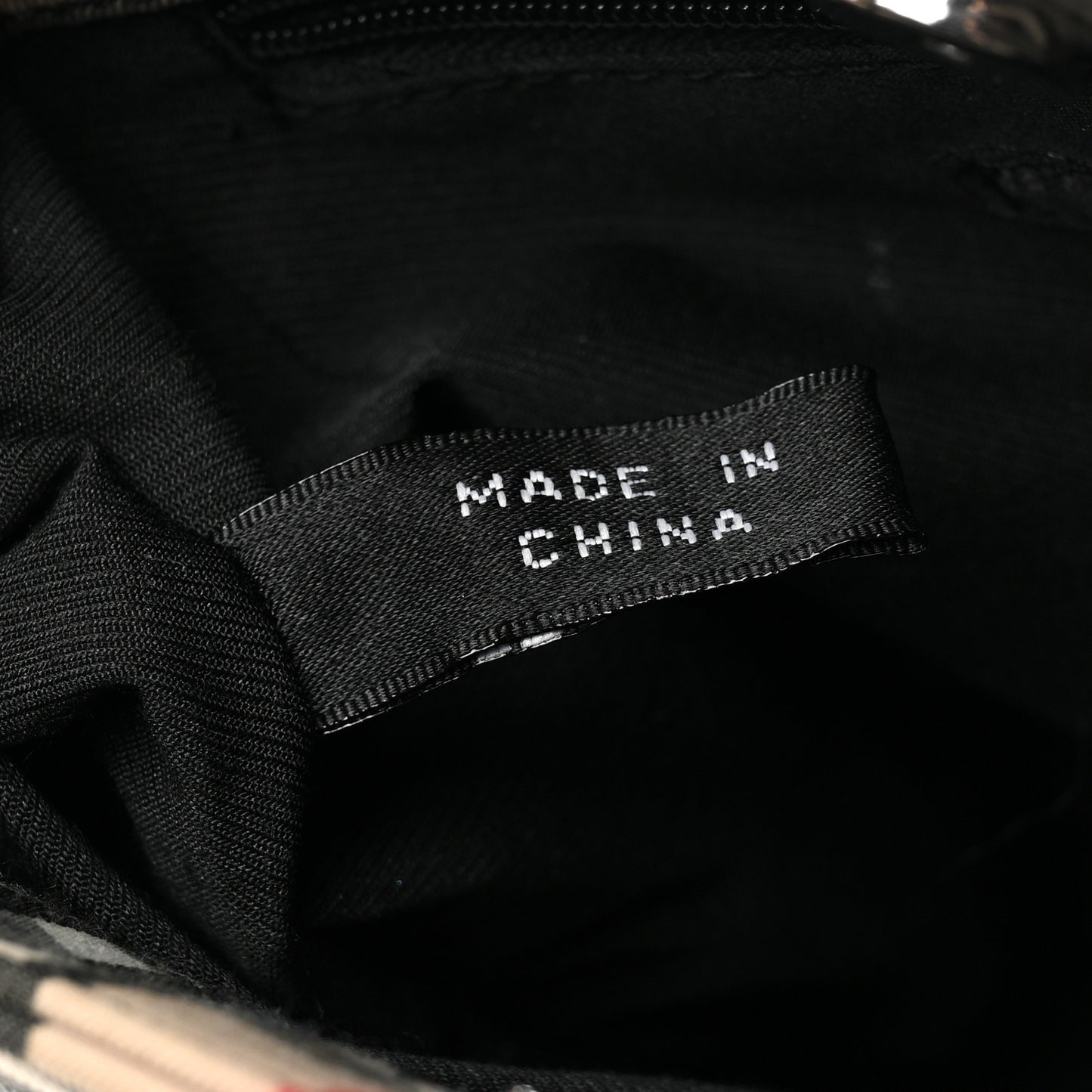 Canvas Check Small Tote Black