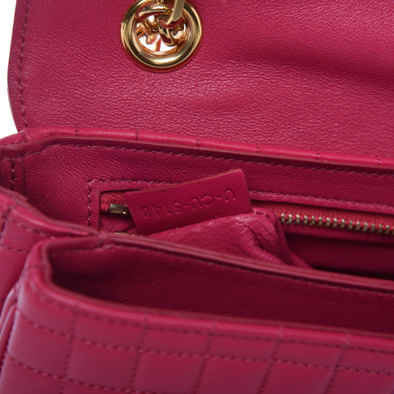Celine Calfskin Quilted Medium C Bag Pink 9 of 10