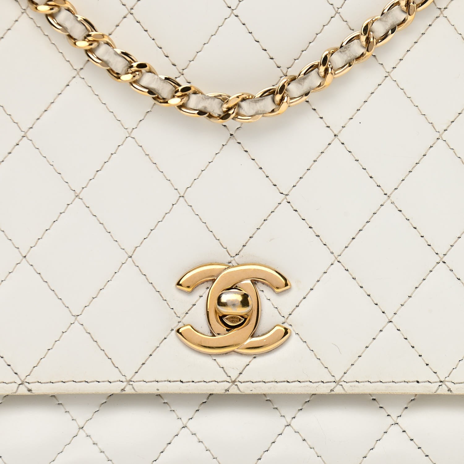 Chanel Lambskin Stitched Small Single Flap White 7 of 17