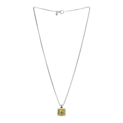 David Yurman Sterling Silver Diamond Lemon Citrine 14mm Chatelaine Pendant Necklace 2 of 4