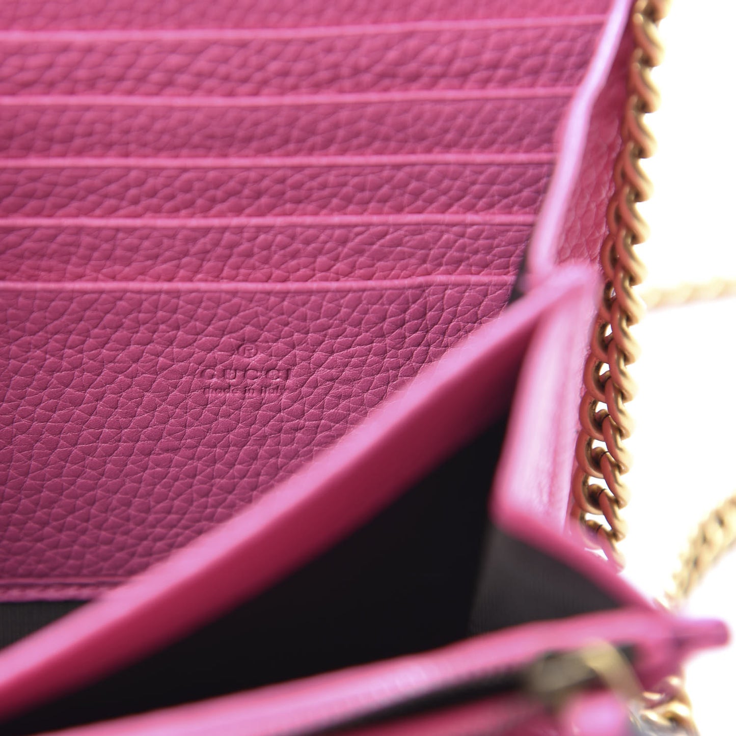 Cellarius Calfskin GG Marmont Chain Wallet Pink Tropical Flower
