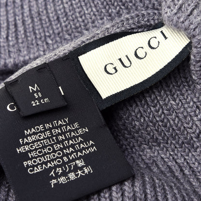 Gucci Wool Tricot Interlocking G Simple GG Beanie Hat M Graphite 3 of 4