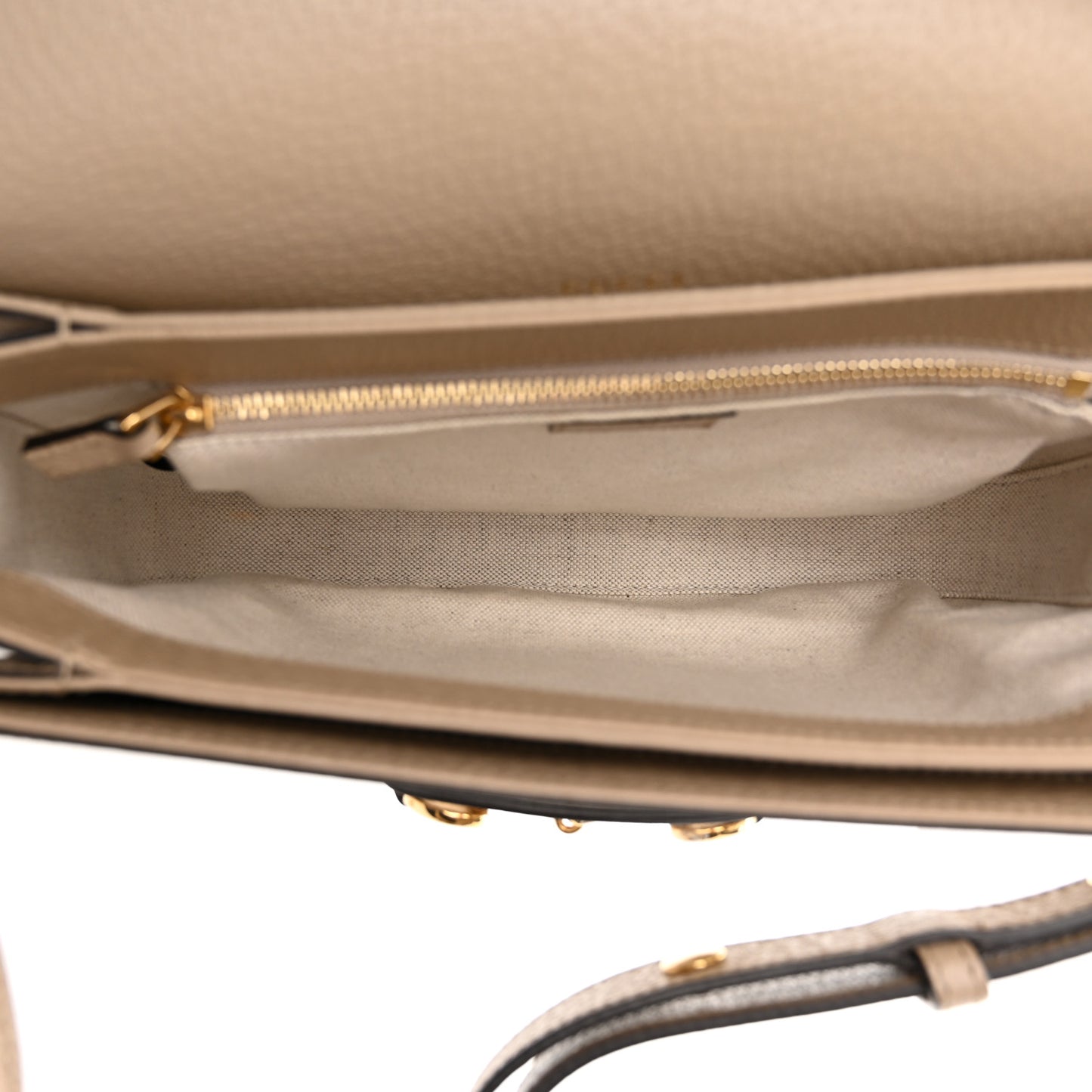 GG Supreme Monogram Textured Dollar Calfskin Horsebit 1955 Shoulder Bag Beige Mystic White Oatmeal