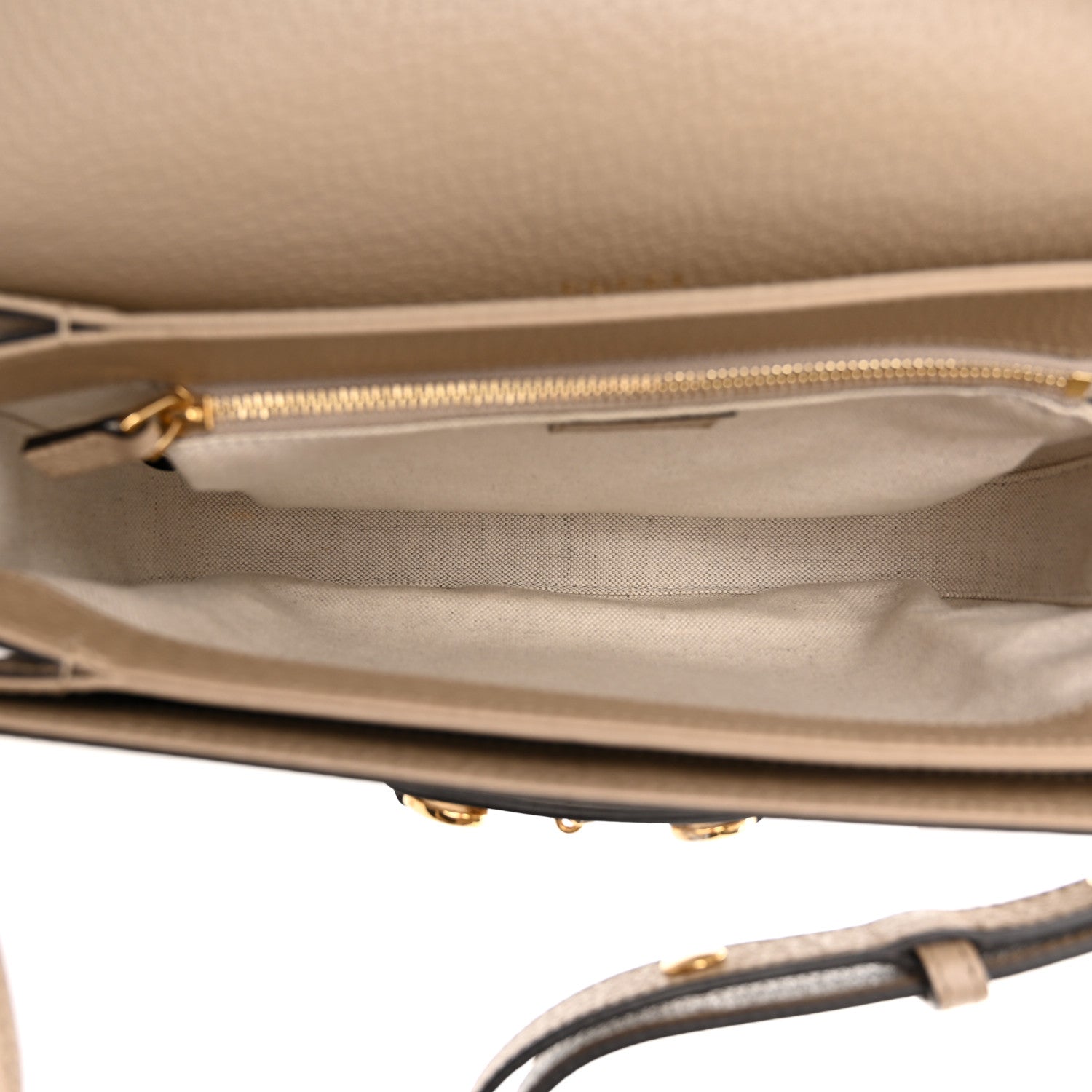 Gucci GG Supreme Monogram Textured Dollar Calfskin Horsebit 1955 Shoulder Bag Beige Mystic White Oatmeal 5 of 15
