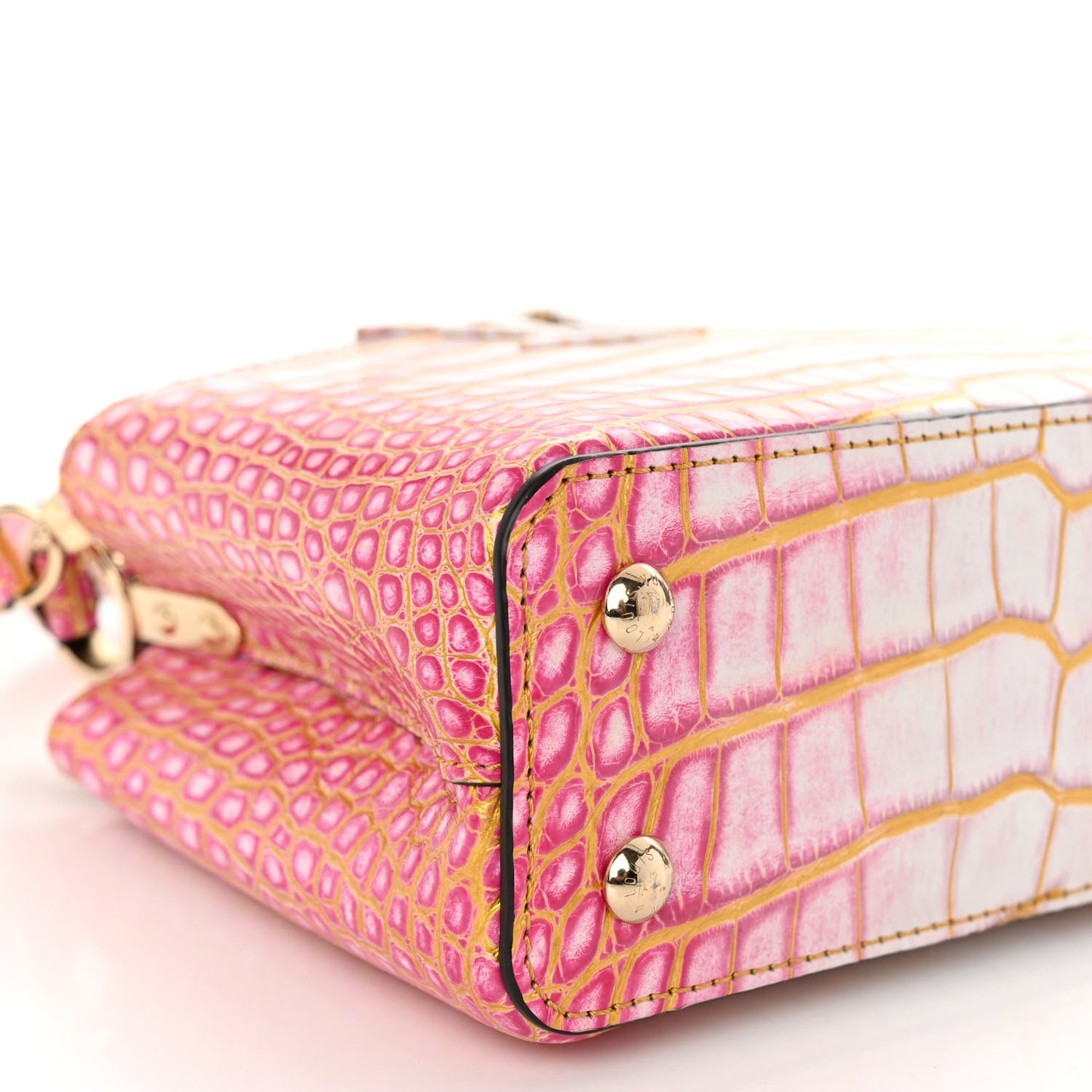 Crocodile Mini Capucines Sahara Rose