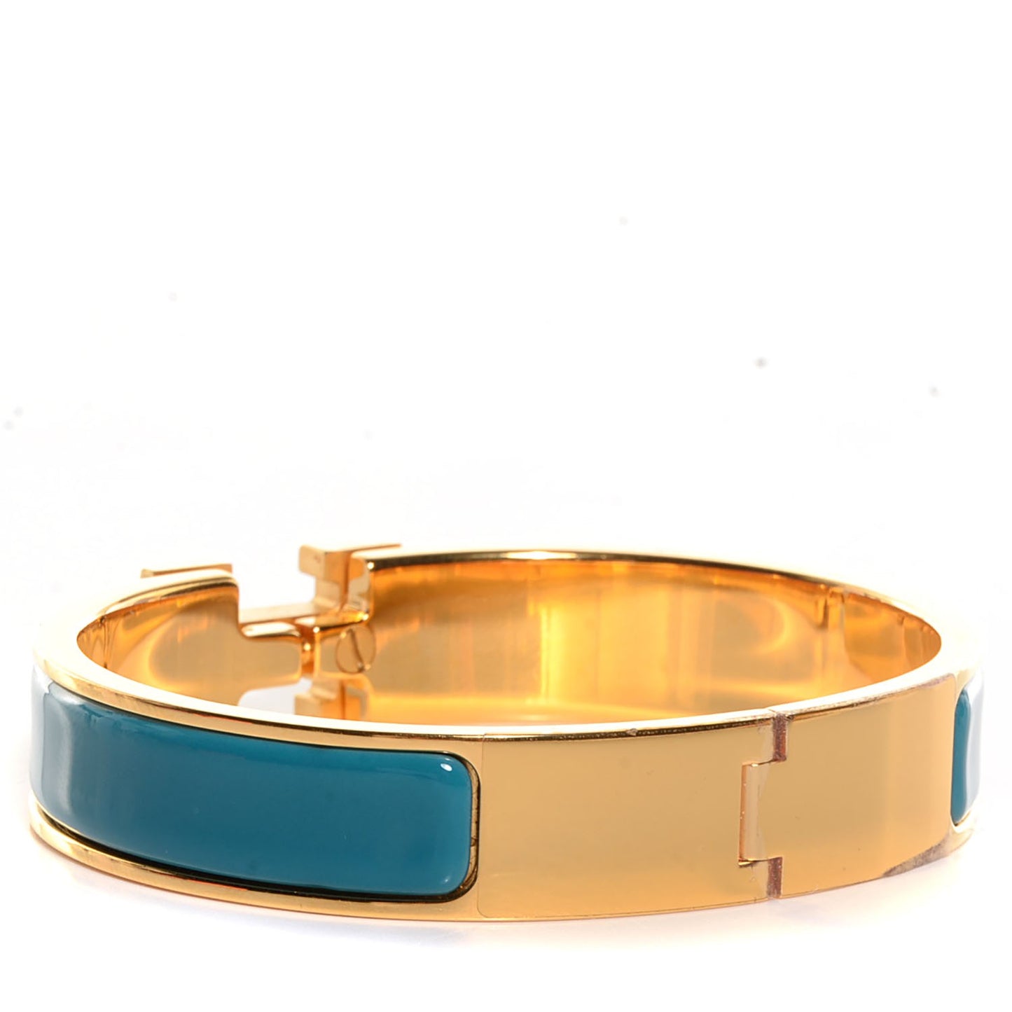 Enamel Clic H Bracelet Narrow PM Bleu Indien
