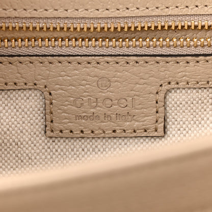Gucci GG Supreme Monogram Textured Dollar Calfskin Web Small Ophidia Padlock Top Handle Bag Beige Mystic White Oatmeal 6 of 12