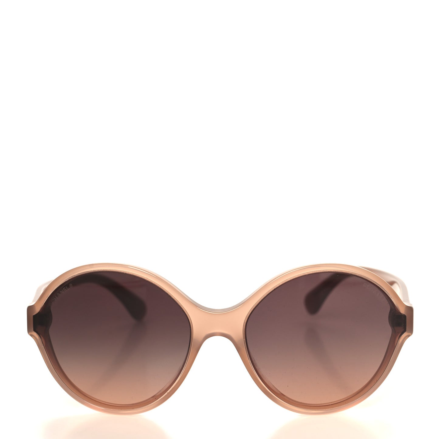 Acetate Mirrored Round Sunglasses 5387 Beige