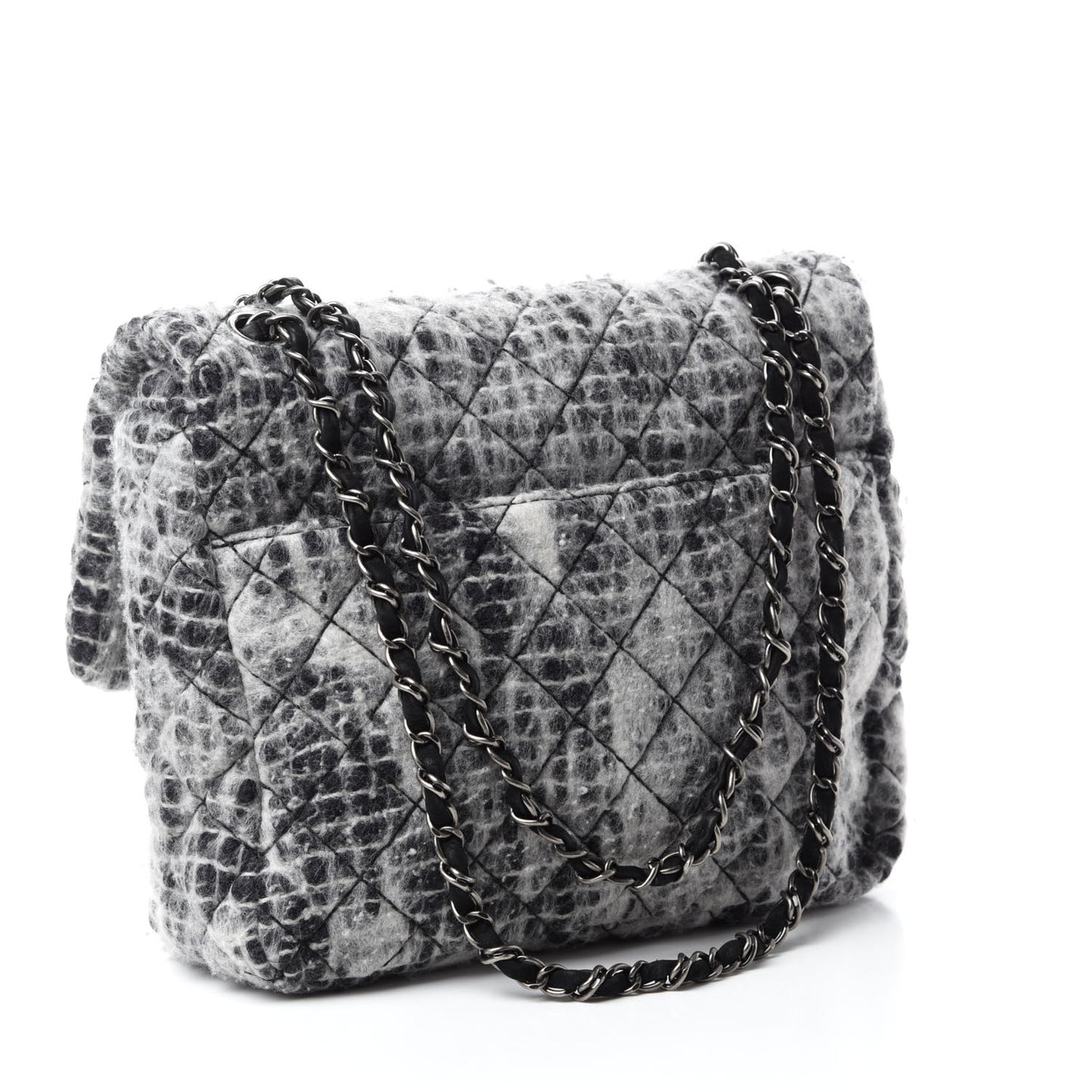 Mohair Quilted Day Flap Grey