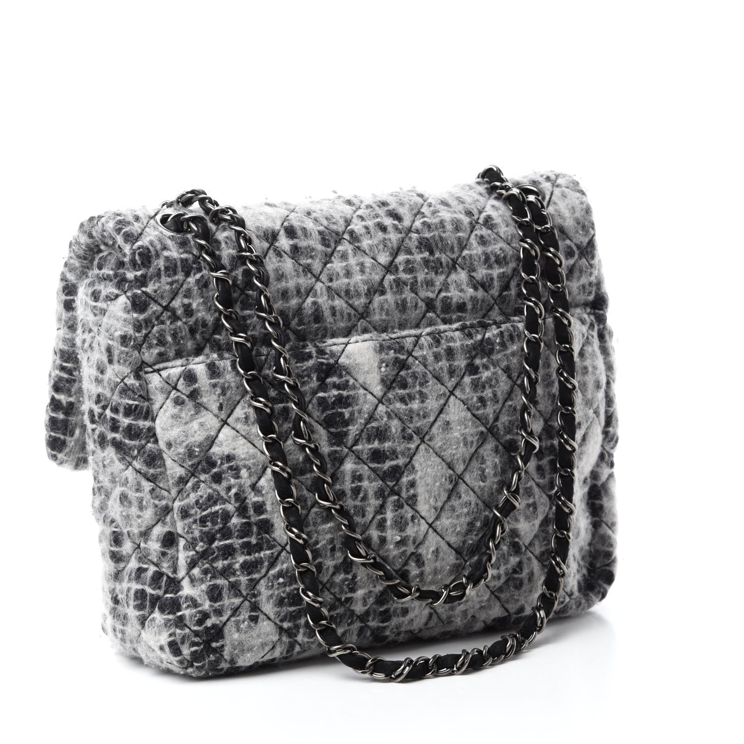 Chanel Mohair Quilted Day Flap Grey 3 of 10