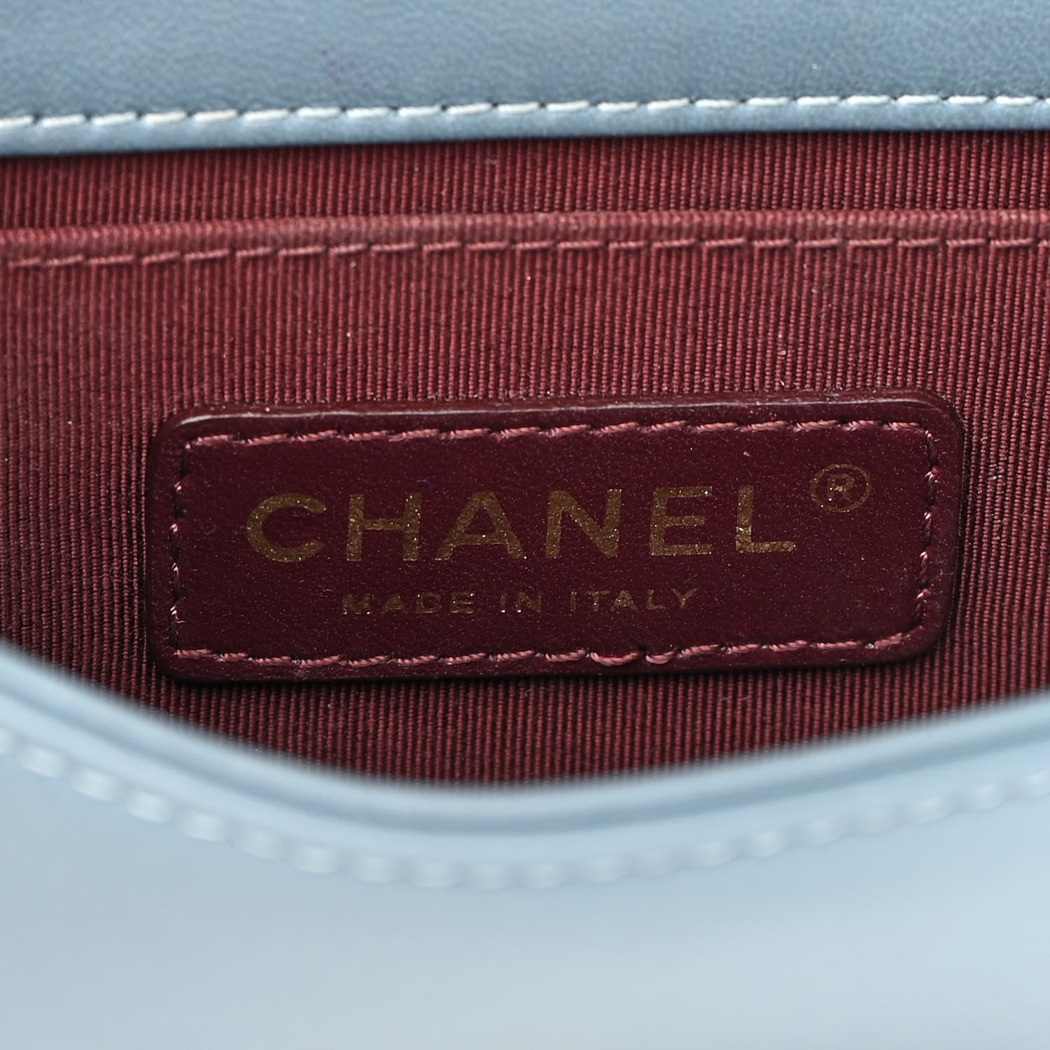 Chanel Lambskin Quilted Studded Boy Brick Flap Light Blue 6 of 14