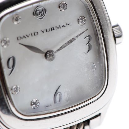 David Yurman Stainless Steel Sterling Silver Diamond Mother of Pearl 25mm Thoroughbred Quartz Watch 8 of 8