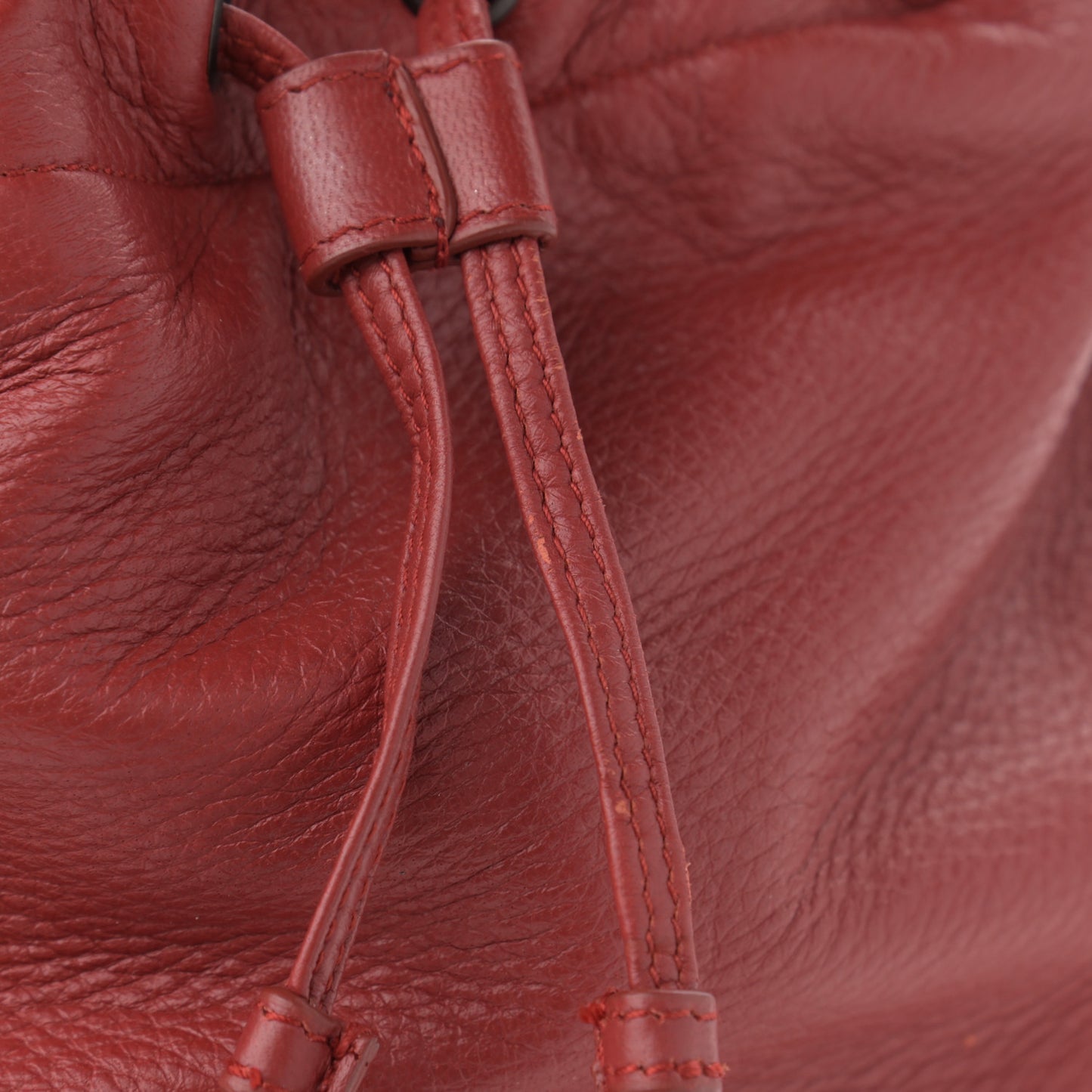Calfskin Drawstring Tote Red