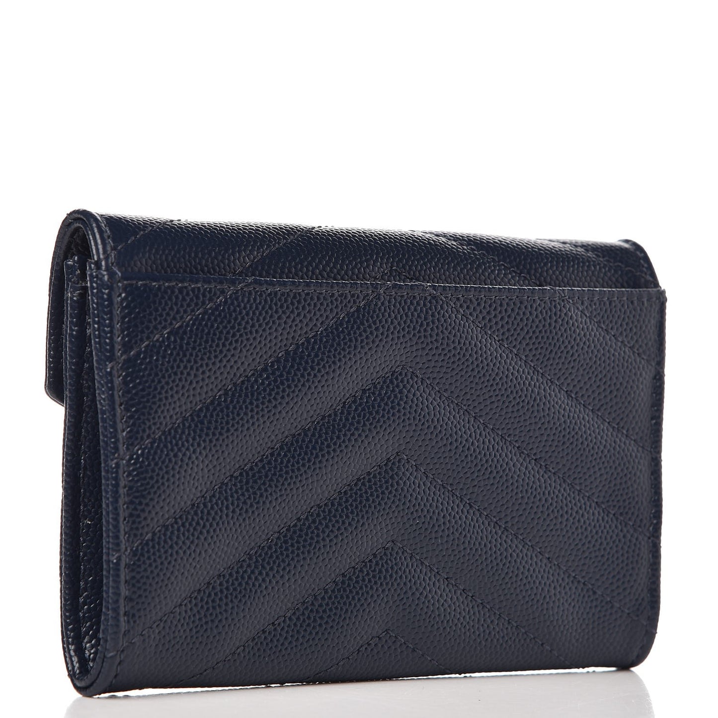 Grain De Poudre Matelasse Chevron Small Monogram Envelope Wallet Navy