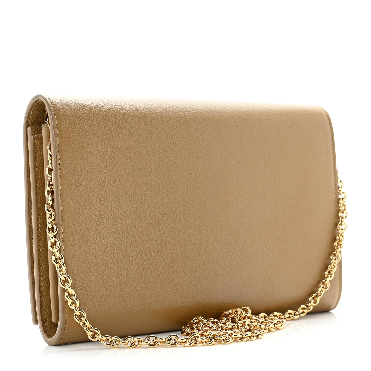 Saint Laurent Calfskin Monogram Belle de Jour Chain Clutch Beige 3 of 6