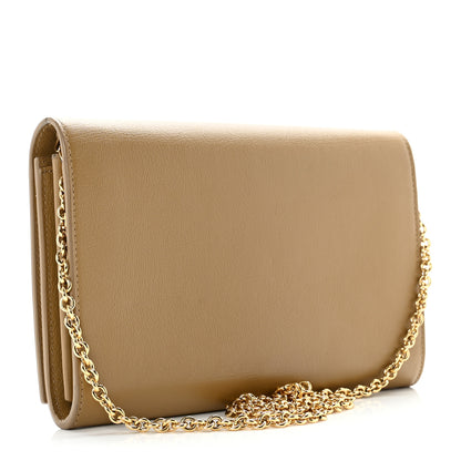 Saint Laurent Calfskin Monogram Belle de Jour Chain Clutch Beige 3 of 6