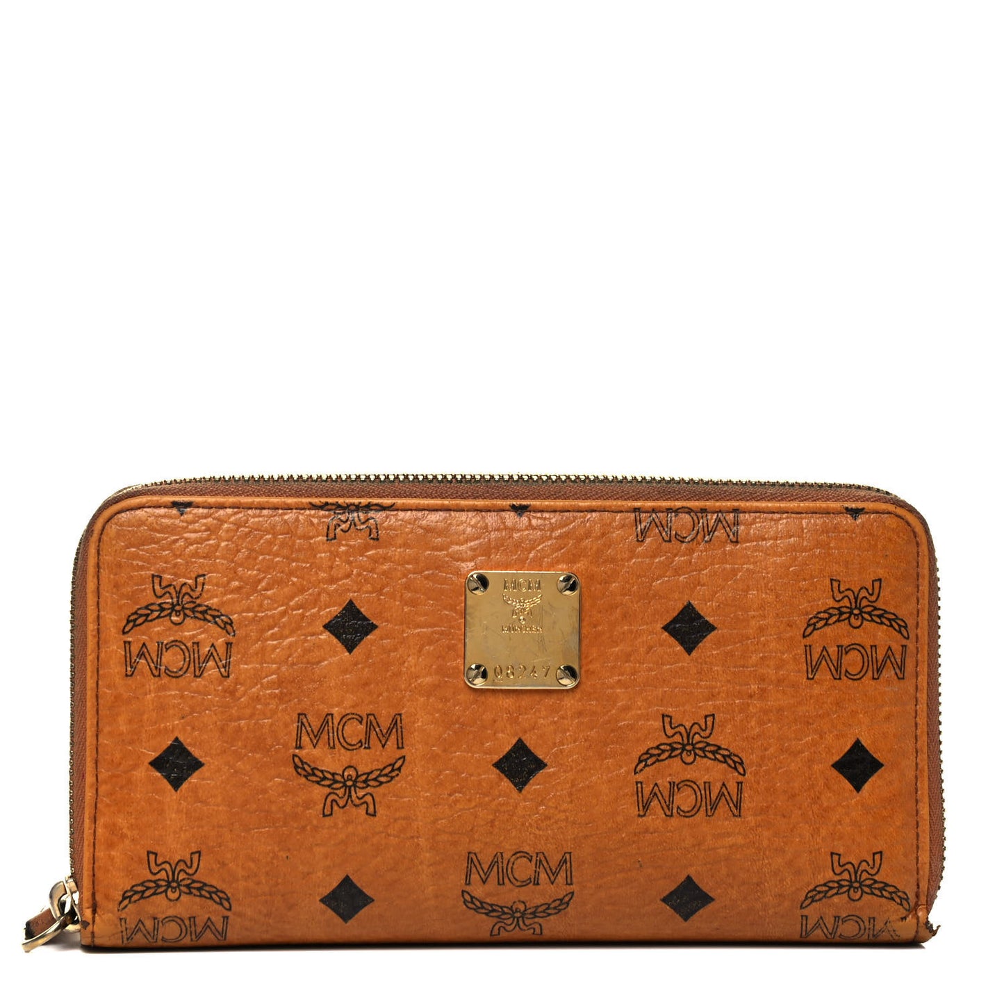 Visetos Large Zip Around Wallet Cognac