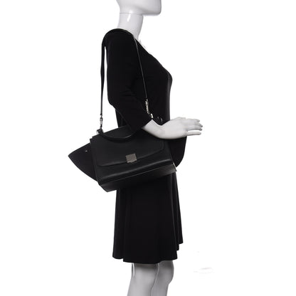 Celine Drummed Calfskin Suede Small Trapeze Black 2 of 9