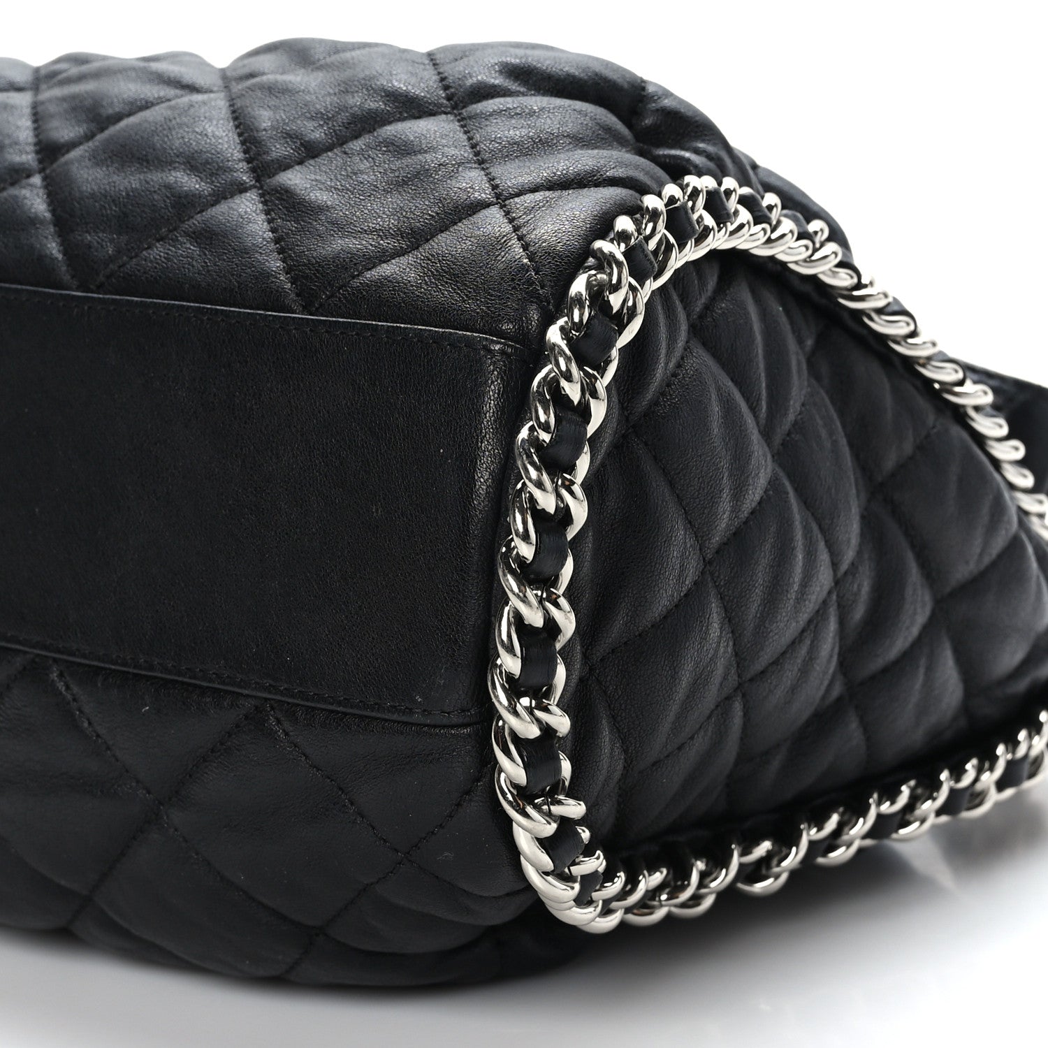 Chanel Washed Lambskin Chain Around Hobo Black 9 of 9