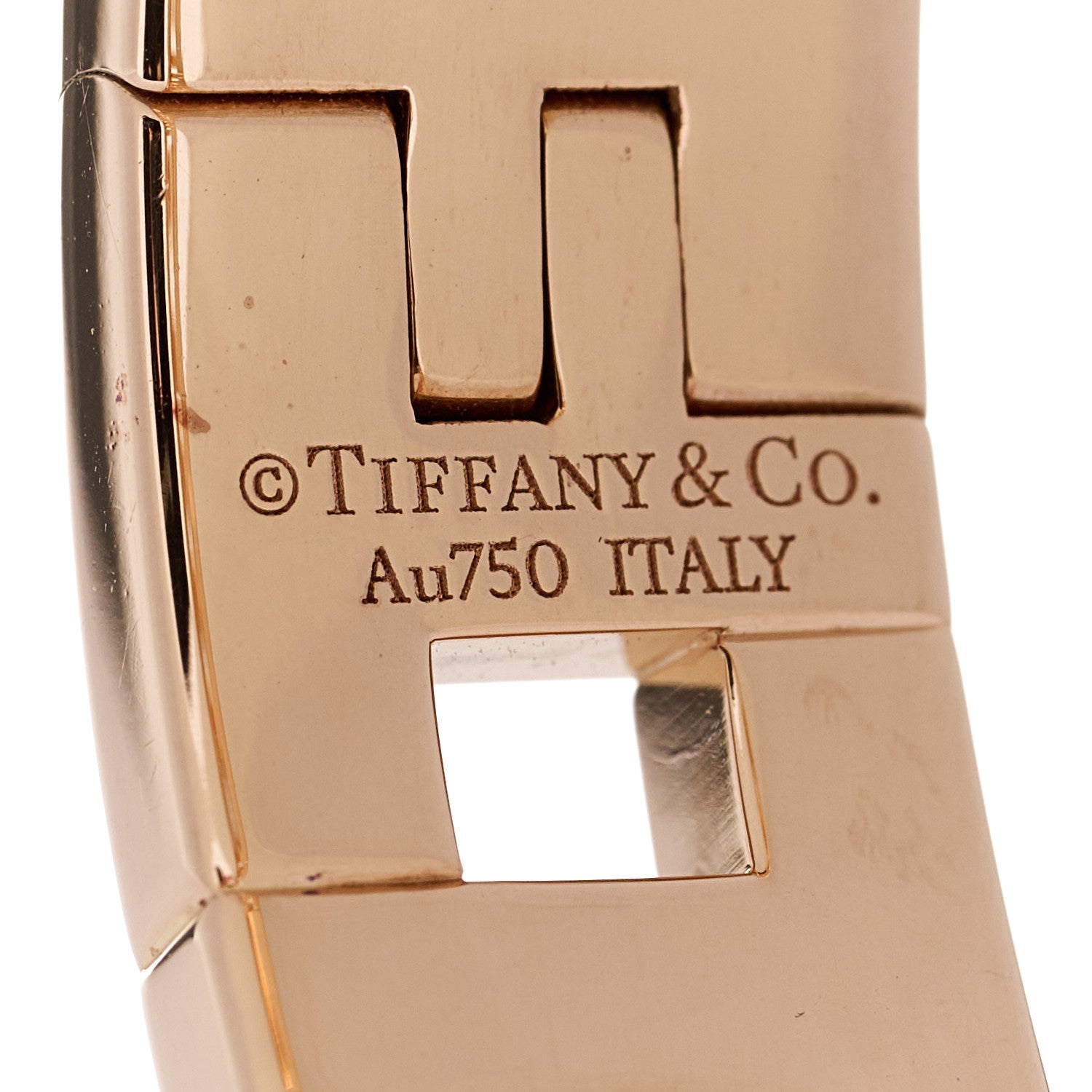 Tiffany 18K Rose Gold Wide T True Hinged Bangle Bracelet 4 of 6