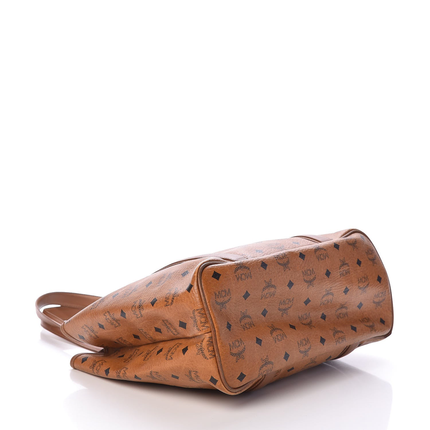 MCM Visetos Shopper Tote Cognac 4 of 11