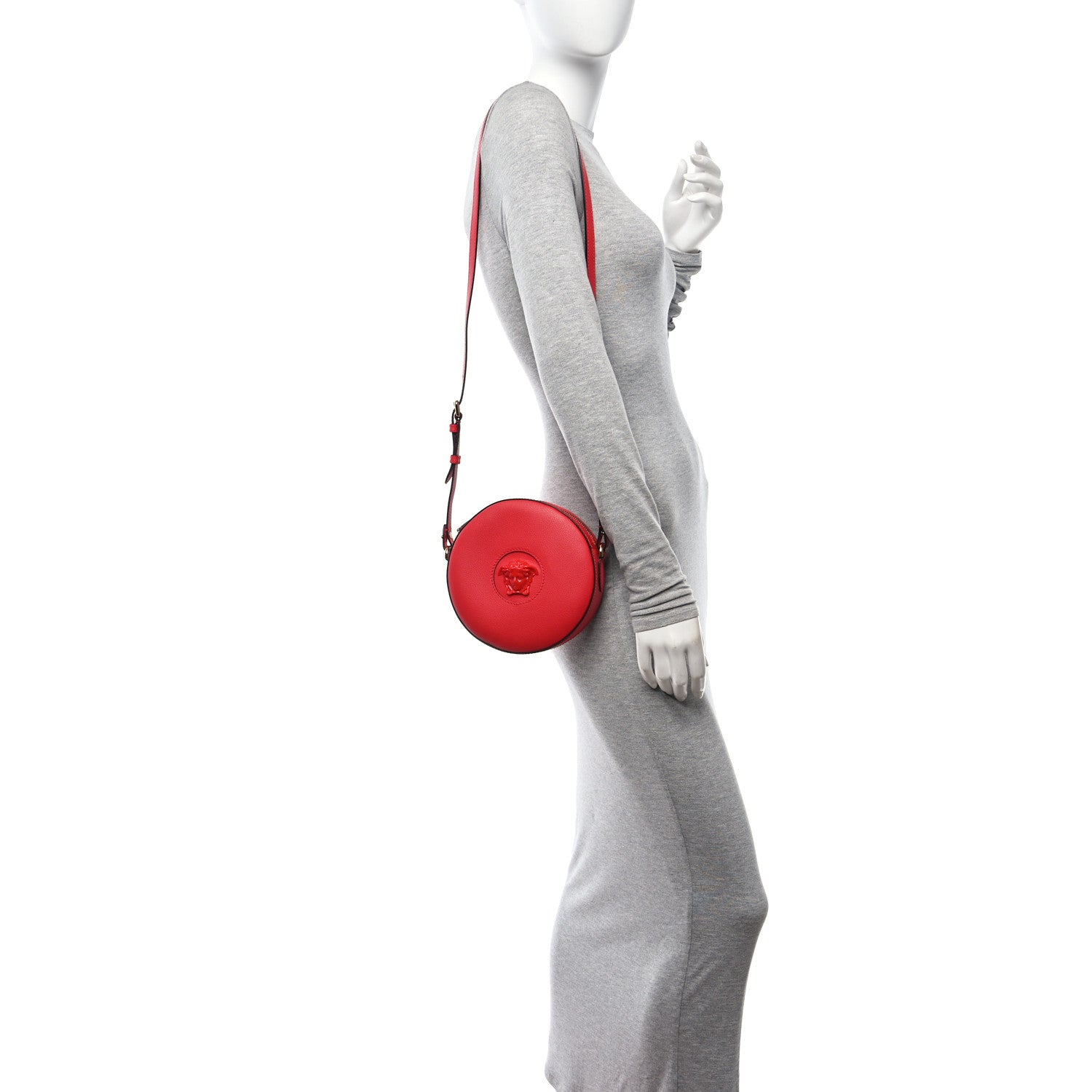 Versace Calfskin La Medusa Round Camera Bag Red 2 of 9