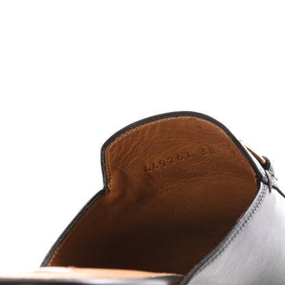 Gucci Calfskin Flower Embroidered Womens Princetown Slippers 38 Black 8 of 9
