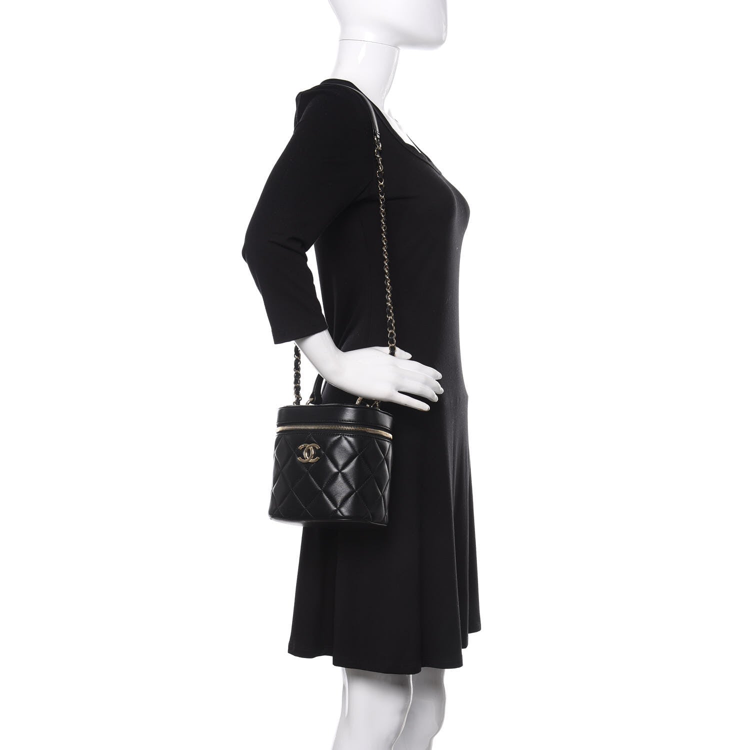 Chanel Lambskin Quilted Trendy Vanity Case Black 2 of 15