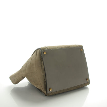 Celine Crocodile Embossed Nubuck Medium Phantom Luggage Grey 4 of 9