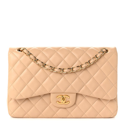 Chanel Lambskin Quilted Jumbo Double Flap Beige 1 of 10