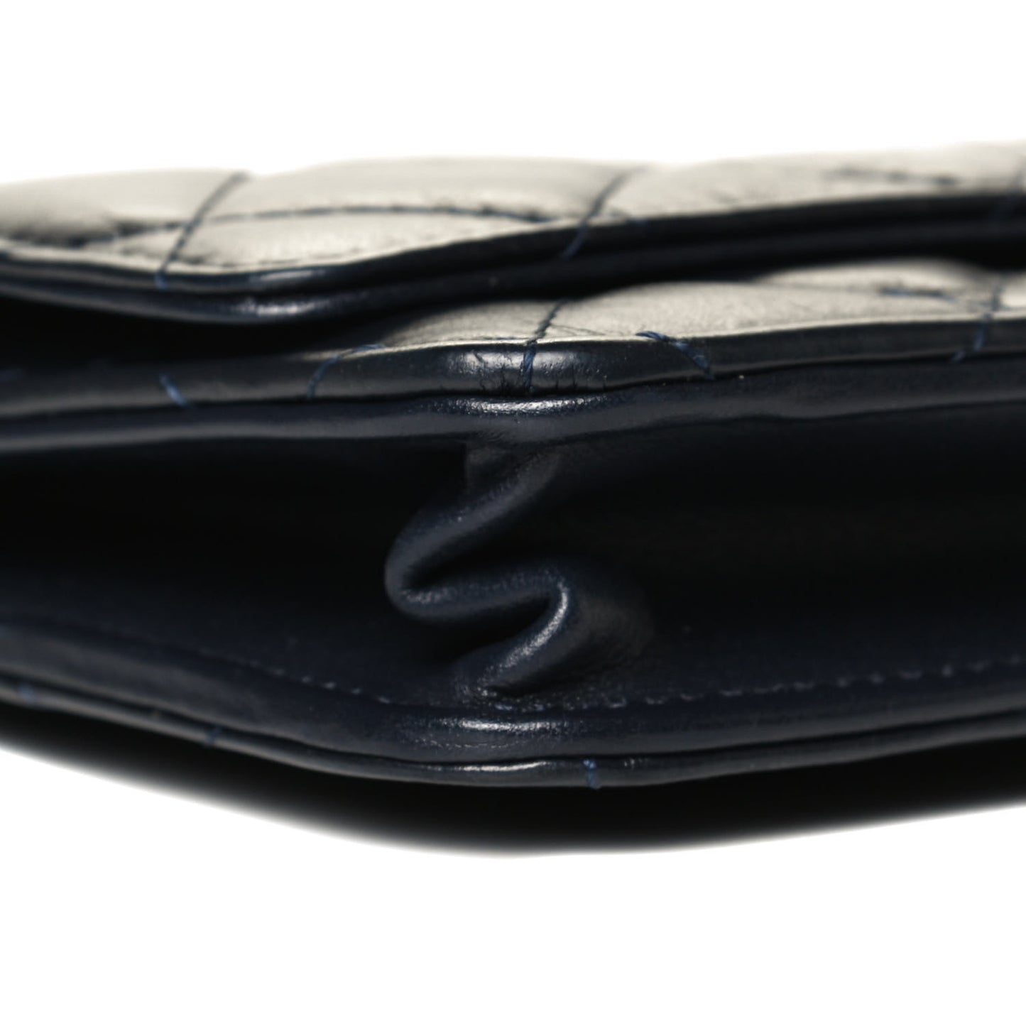 Aged Calfskin Quilted Reissue Wallet On Chain WOC Navy