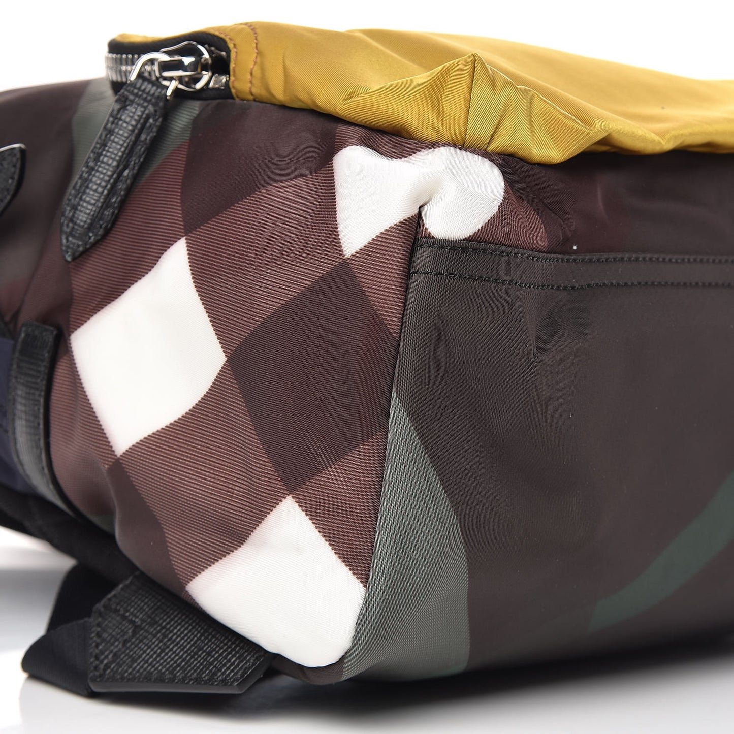 Nylon Check Print Abbeydale Simple Backpack Dark Forest Green
