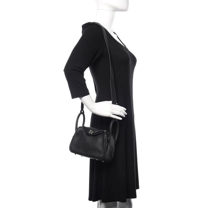 Hermes Taurillon Clemence Mini Lindy 20 Black 2 of 9