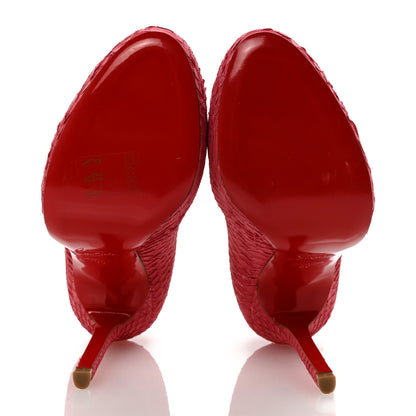 Christian Louboutin Watersnake Nubuck Neofilo 120 Pumps 36 Framboisine 6 of 9