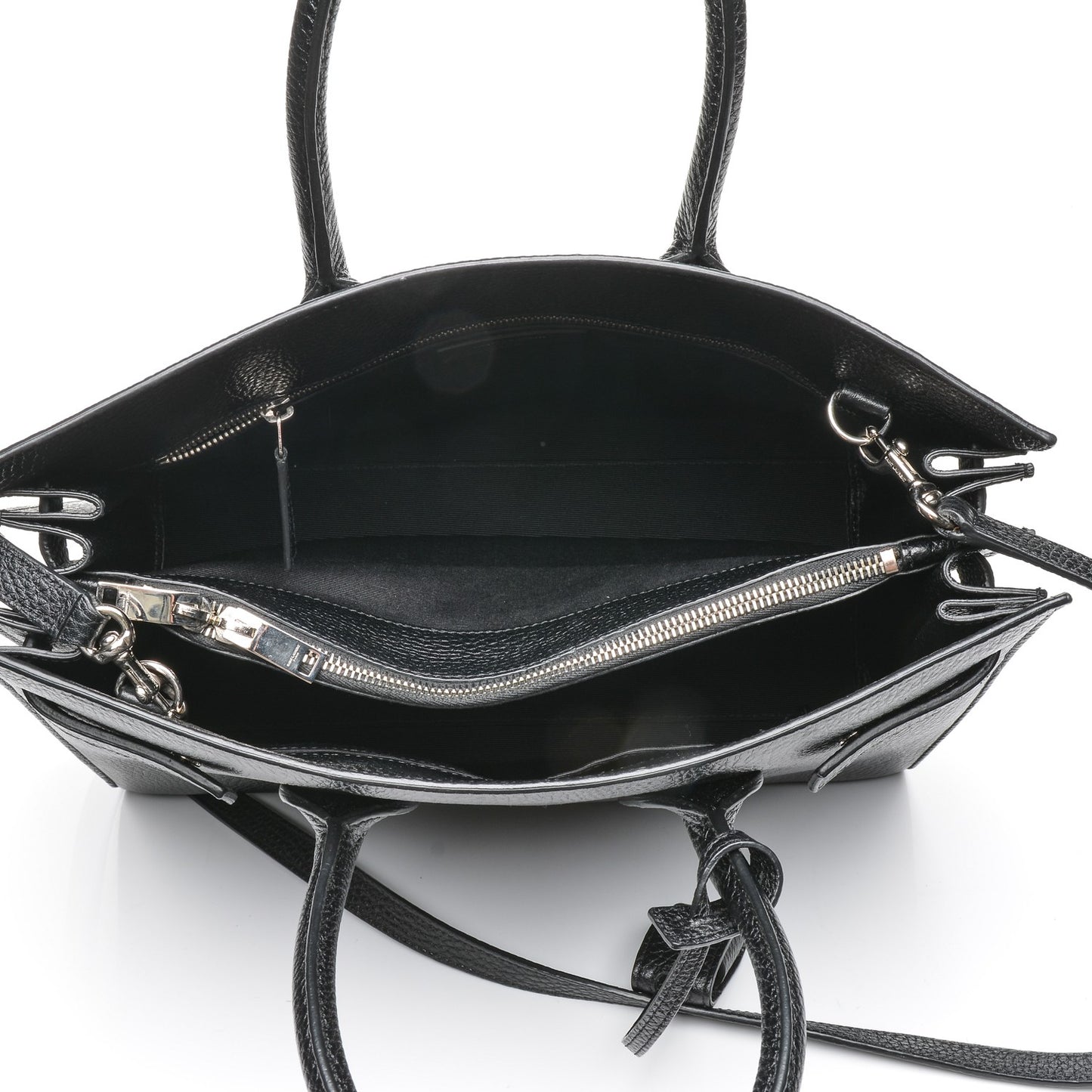 Grained Calfskin Small Sac De Jour Black