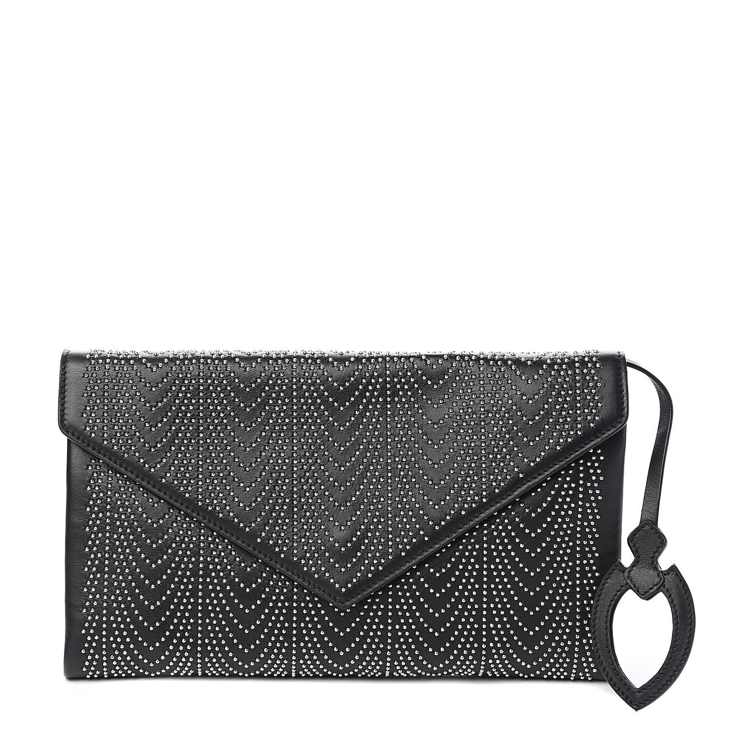 Alaia Calfskin Studded Envelope Clutch Black 1 of 9